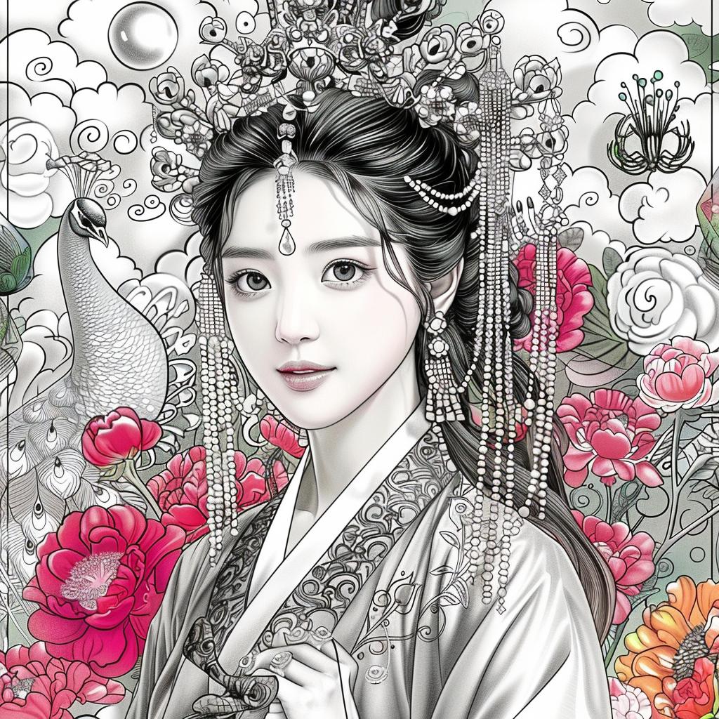 Pearl Blossom Princess – Grace Amid the Peonies