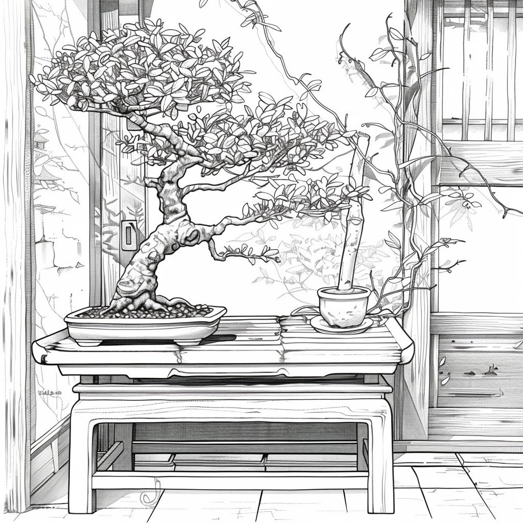 Bonsai by the Mountain Window
