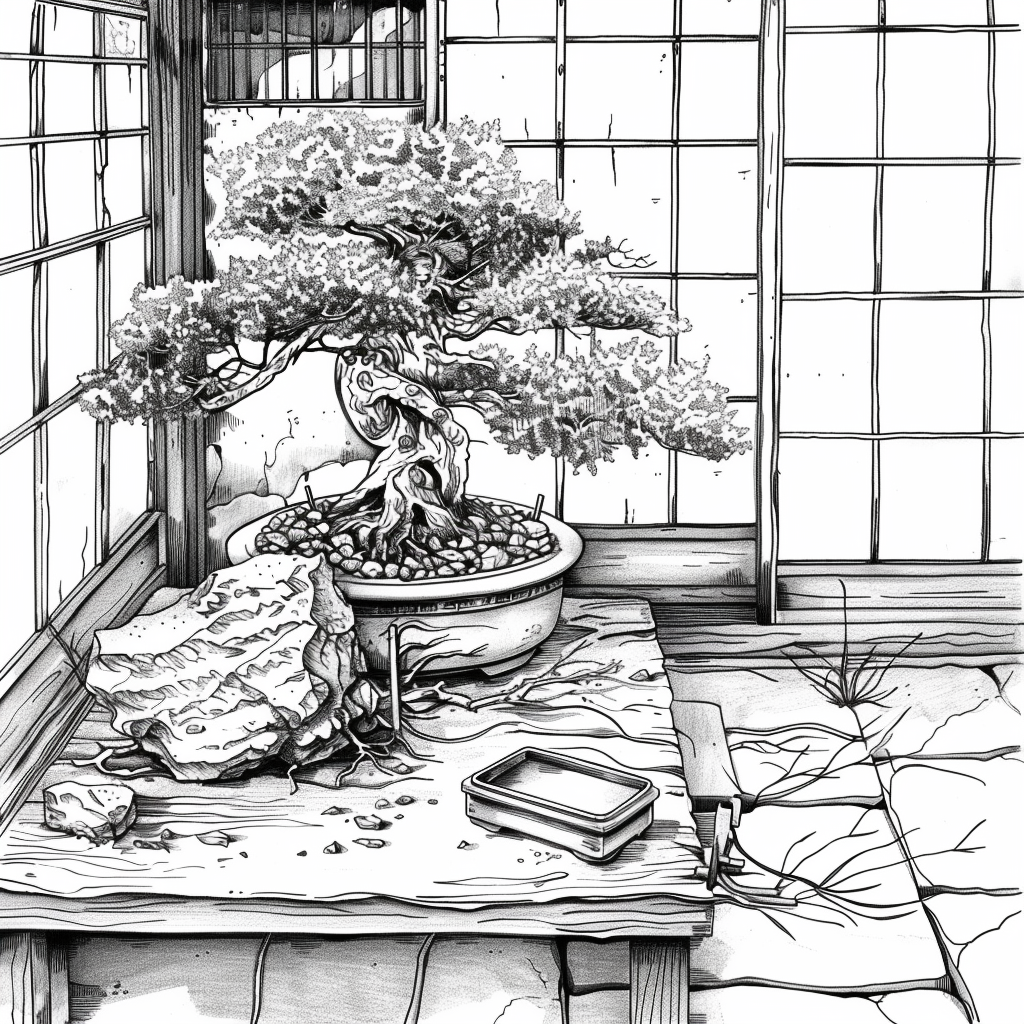 Bonsai by the Mountain Window