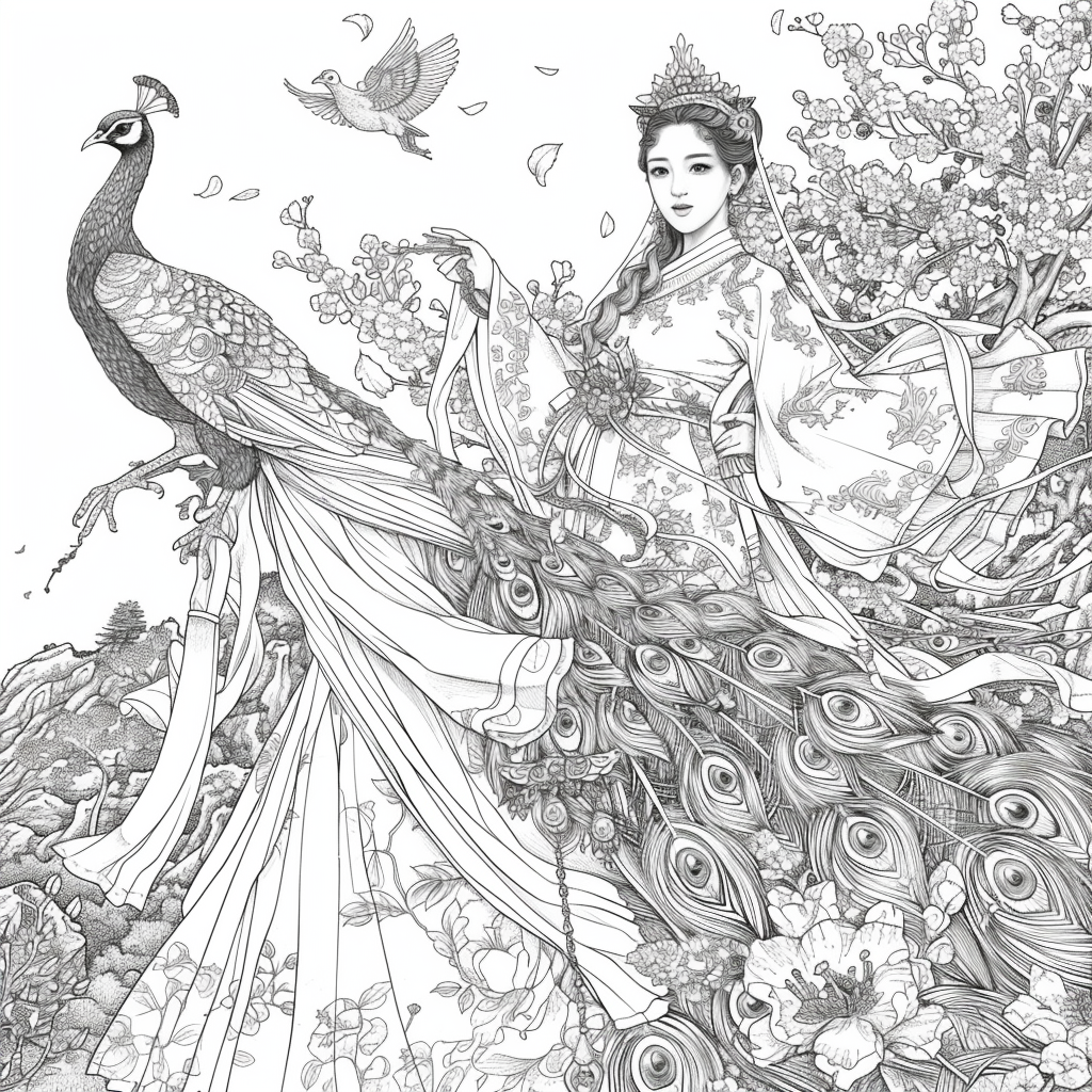 Moonlit Empress and the Peacock of Eternity