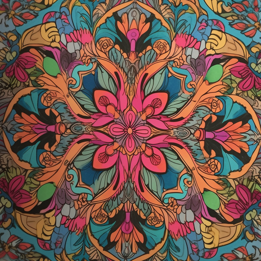 Mandala-style coloring design