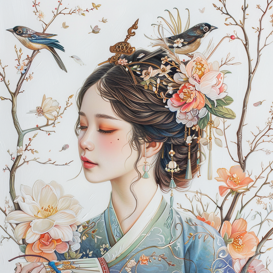The serene beauty of a woman in harmony with nature