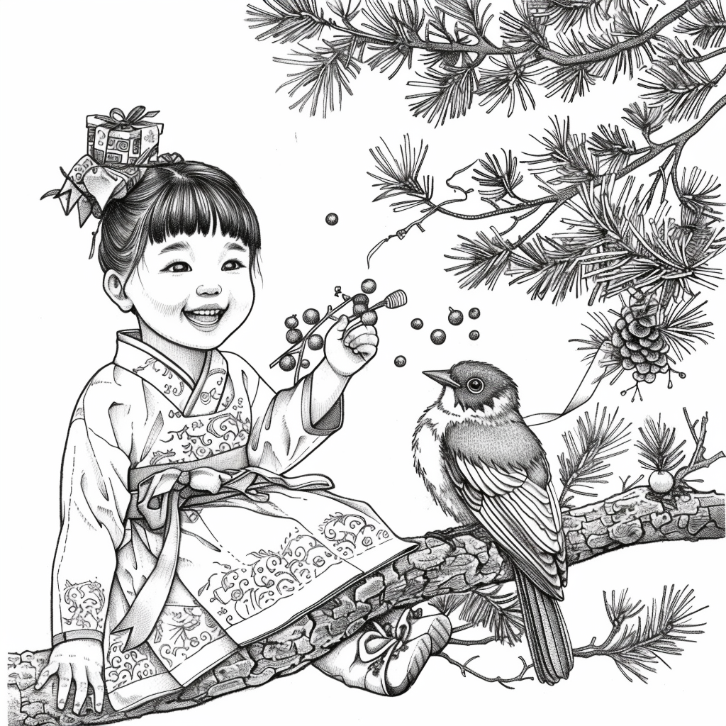 Little Winter Blessing on the Pine Branch