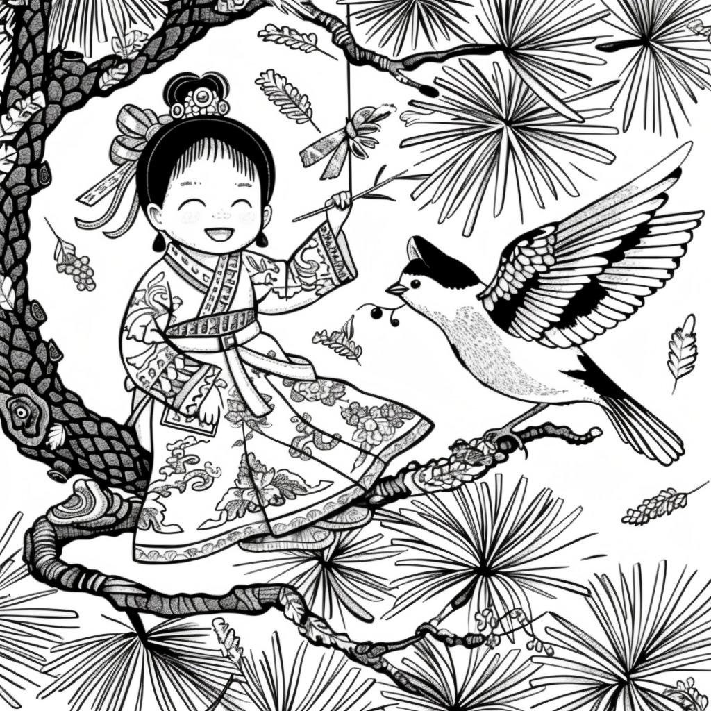 Little Winter Blessing on the Pine Branch