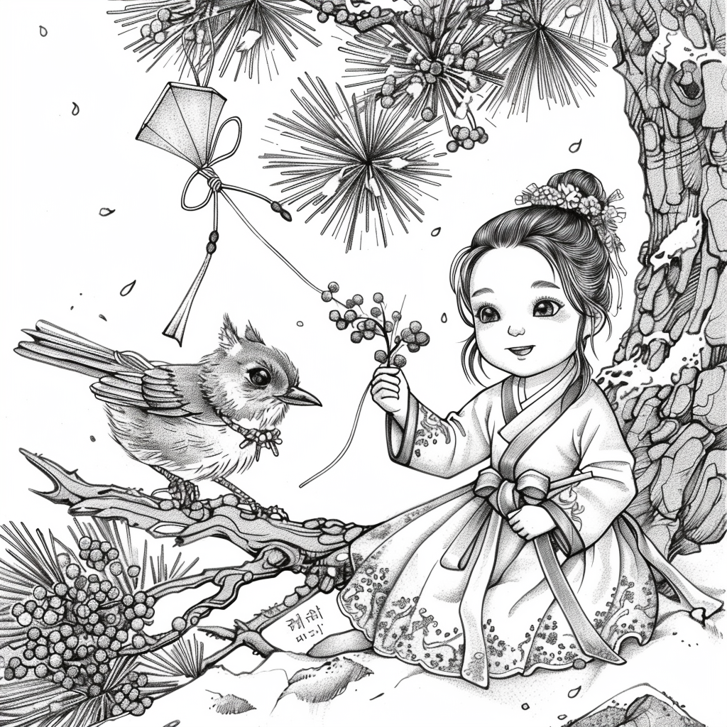 Little Winter Blessing on the Pine Branch