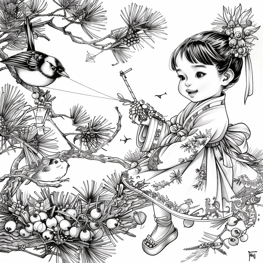 Little Winter Blessing on the Pine Branch