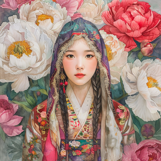 Veiled Among Peonies